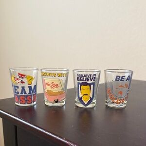 Set of 4 Ted Lasso Themed Shot Glasses